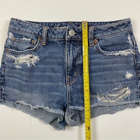 American Eagle‎ Denim Shorts Women's 2 Distressed Cut Off Jean Ripped - Picture 5 of 6